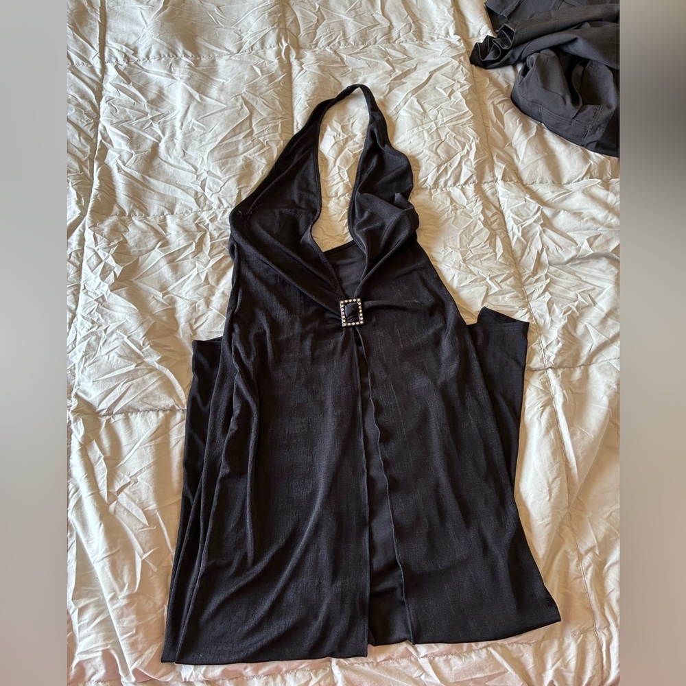 Leg Avenue Black Halter Nightdress